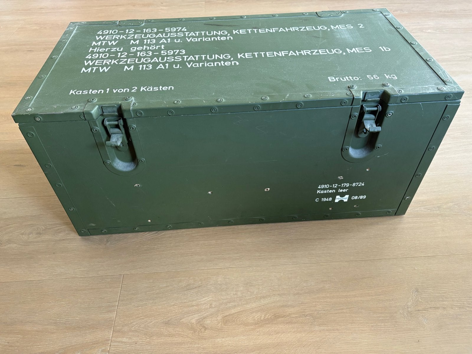 Duitse Leger Munitiekist / Gereedschapskist (56 kg) 1948, Ophalen, Landmacht, Duitsland, Kist of Geocache