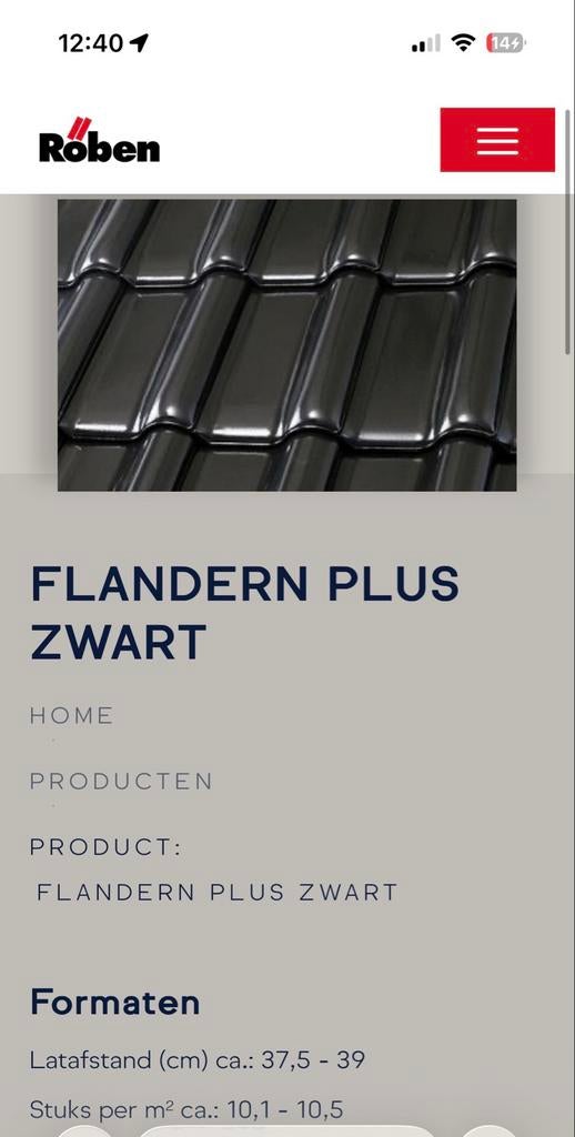 Roben Fladern Plus dakpannen, ca. 100 stuks, Gebruikt, Steen of Klei, Zwart, Dakpannen