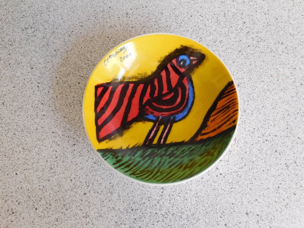 Diep Bord 12 cm.Vogel Rood 2001 Corneille, Ophalen of Verzenden, Zo goed als nieuw, Bord(en), Overige stijlen
