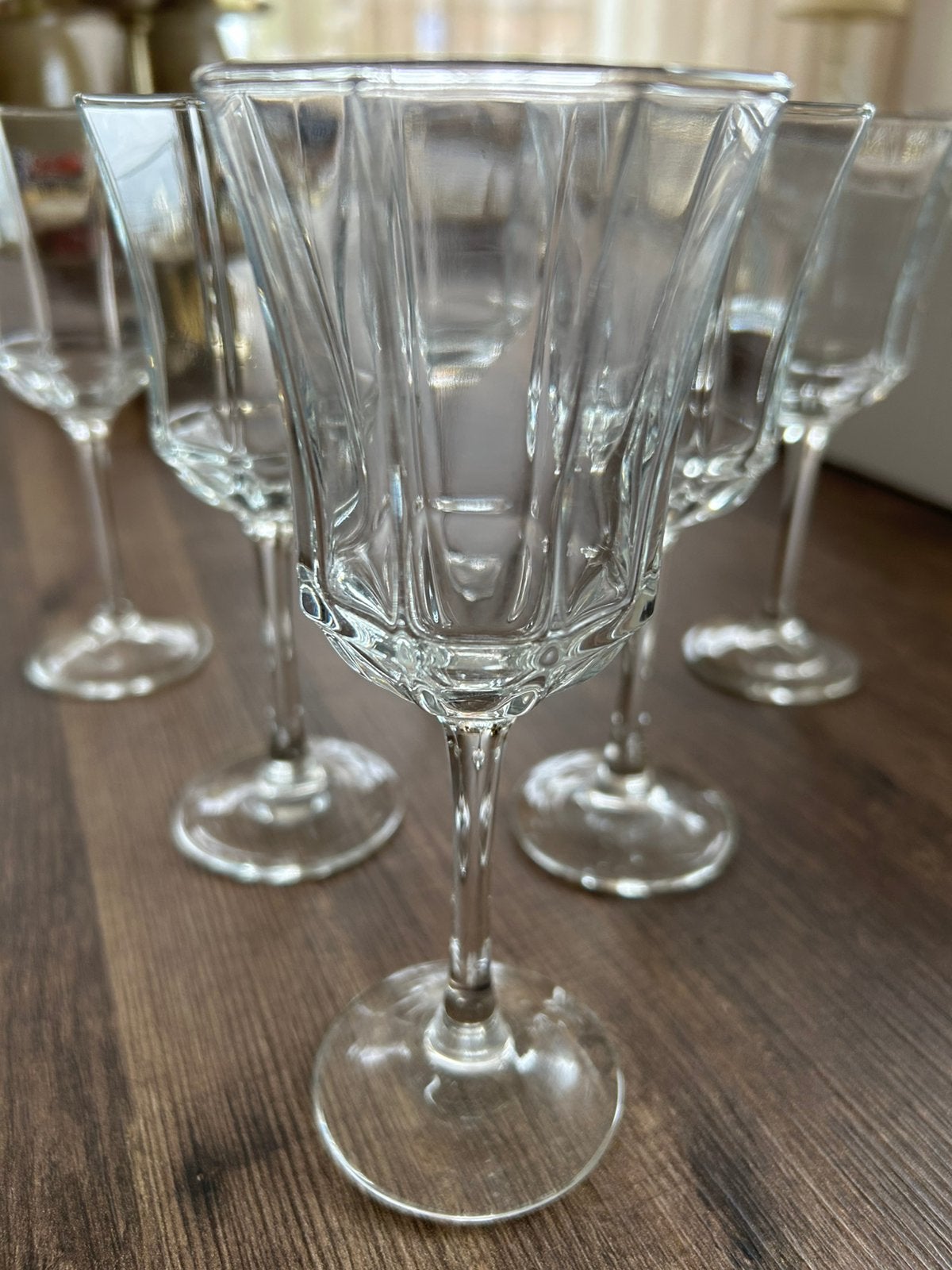 6 vintage Luminarc Octime wijnglazen achthoekig, Ophalen of Verzenden