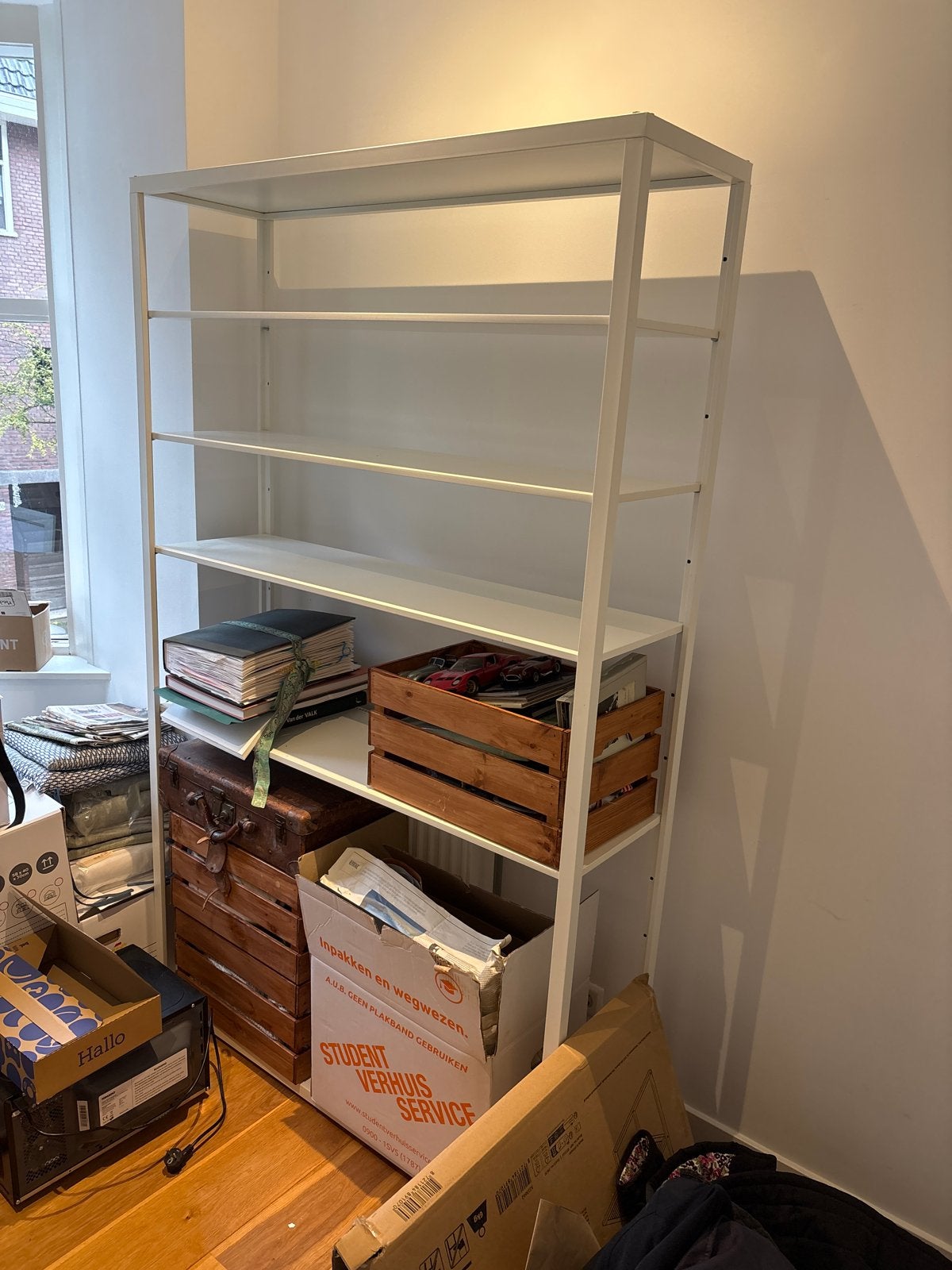 2x IKEA open boekenkasten wit, Huis en Inrichting, Gebruikt, 200 cm of meer, 25 tot 50 cm, Overige materialen