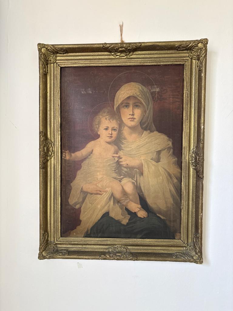 Prachtige schilderij lijst, met afbeelding op fineer., Ophalen of Verzenden