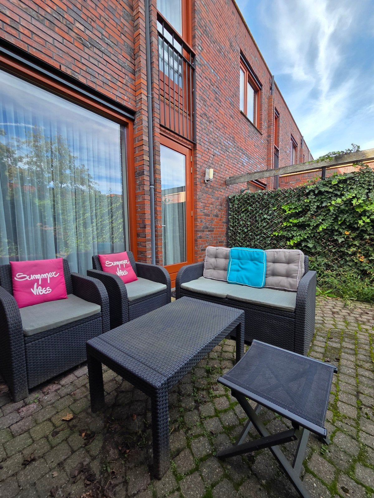 Comfortabel tuinmeubel setje - loungeset, Ophalen, 4 zitplaatsen, Gebruikt, Bank
