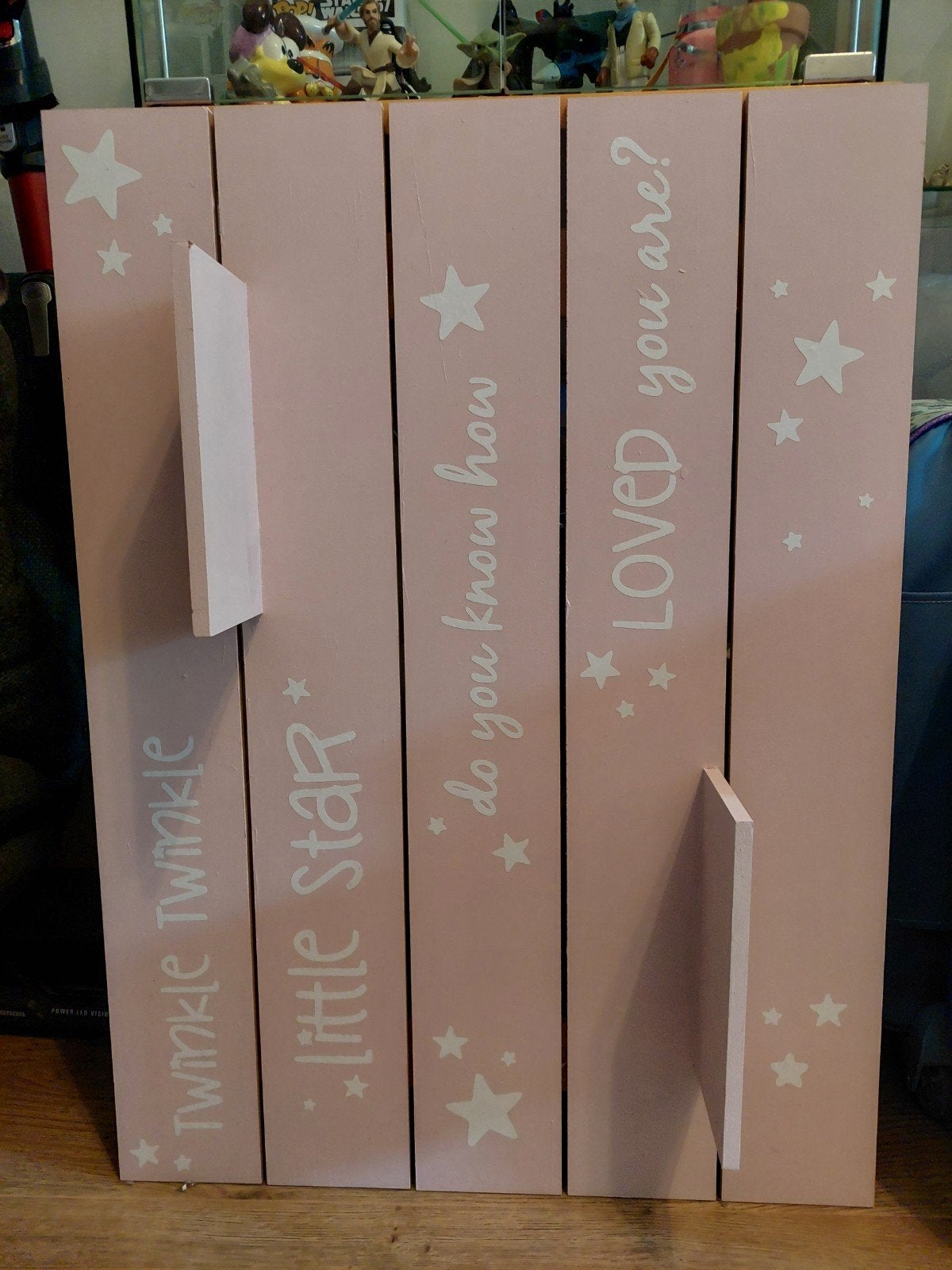 Zgan! Wandbord decoratie baby kamer Twinkle Twinkle...., Ophalen, Overige merken, Handgemaakt, Zo goed als nieuw