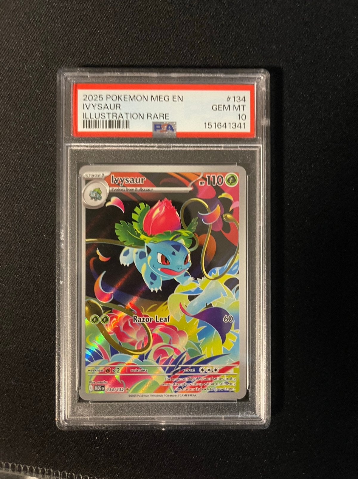 PSA10 ivysaur 134/132, Ophalen, Zo goed als nieuw, Losse kaart, Foil
