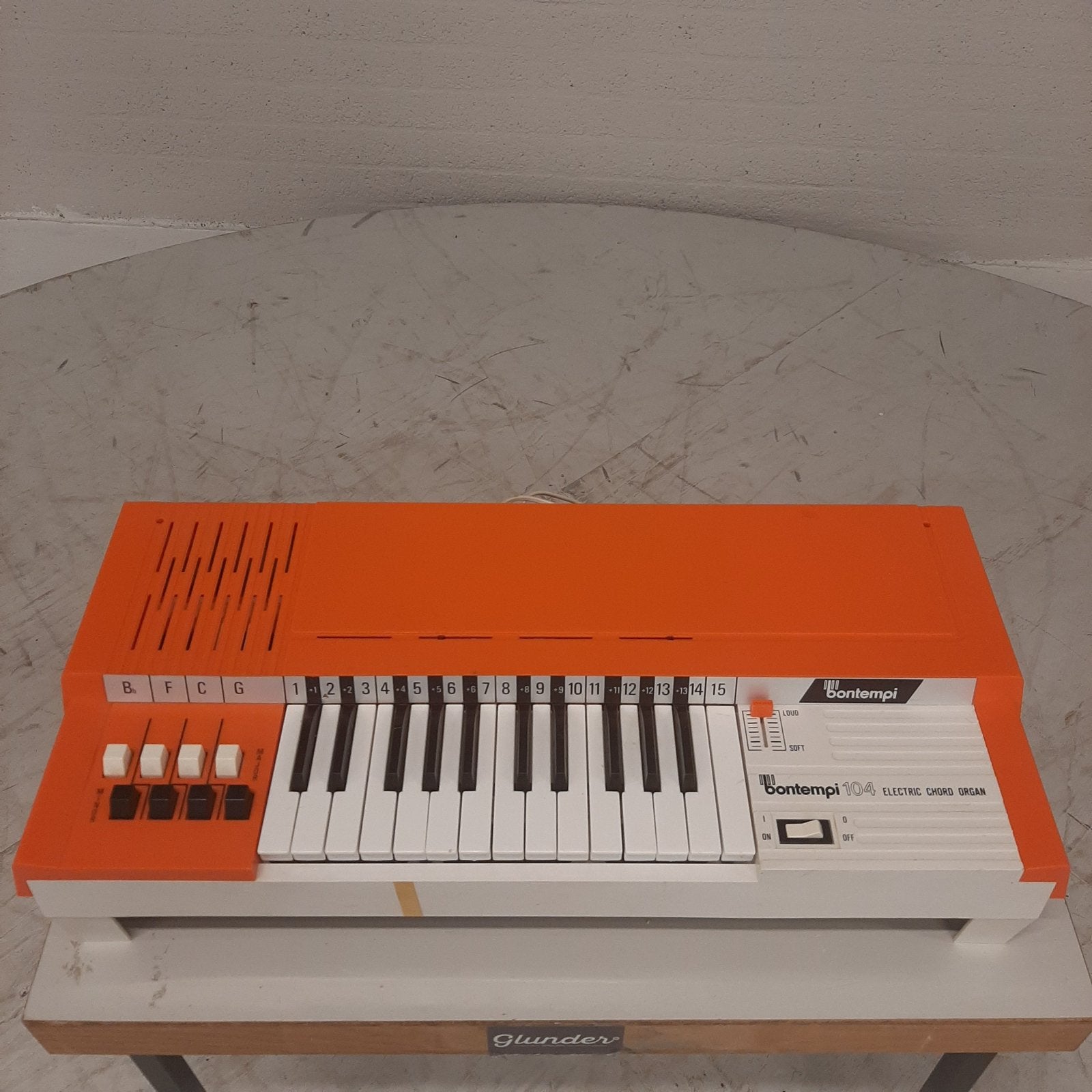 Vintage Bontempi 104 Elektrisch Akkoordorgel Jaren '70 Oranj, Muziek en Instrumenten, Orgels, Gebruikt, 1 klavier, Ophalen of Verzenden