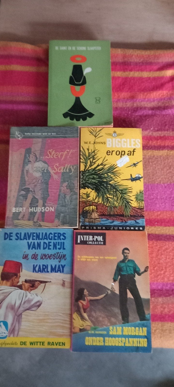 Vintage Boeken Collectie - Biggles, Karl May, Sam Morgan, Ophalen of Verzenden, Gelezen, W.E. Johns, Karl May, Bert Hudson, Sam Morgan