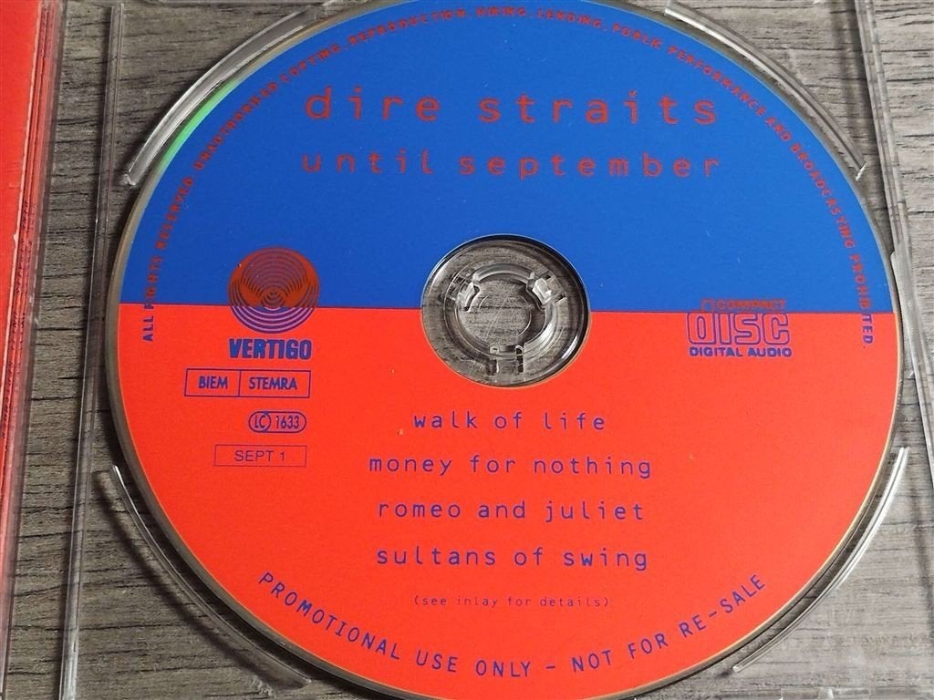 Dire Straits ‎– Until September [Promo CD Single], Ophalen of Verzenden, Zo goed als nieuw, Pop
