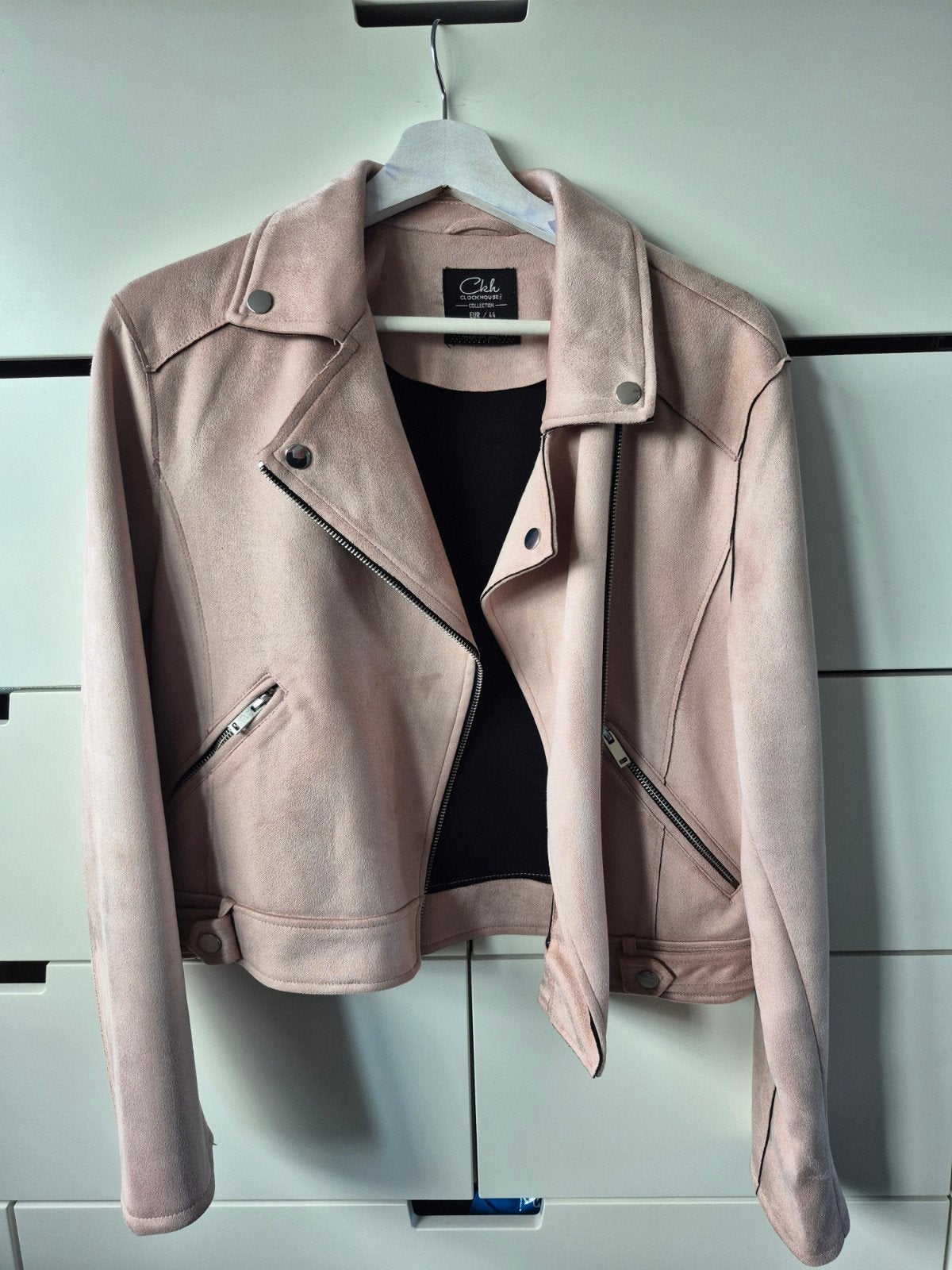Roze suède look bikerjack van Clockhouse, maat 44, Maat 42/44 (L), Ophalen of Verzenden, Zo goed als nieuw, Clockhouse