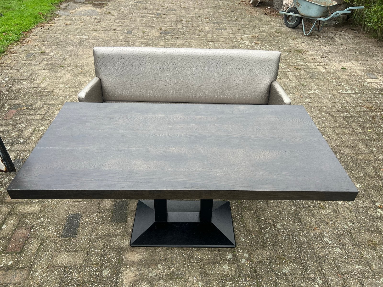 Eettafel met bankje (ook los verkrijgbaar), Ophalen, Gebruikt, Hout, 75 tot 100 cm