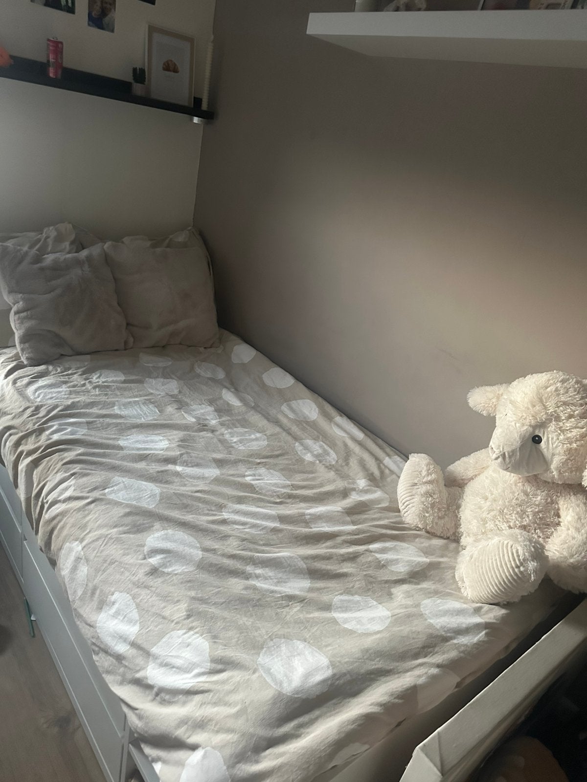 Släkt bed ikea, Ophalen, 90 cm, Eenpersoons, Wit