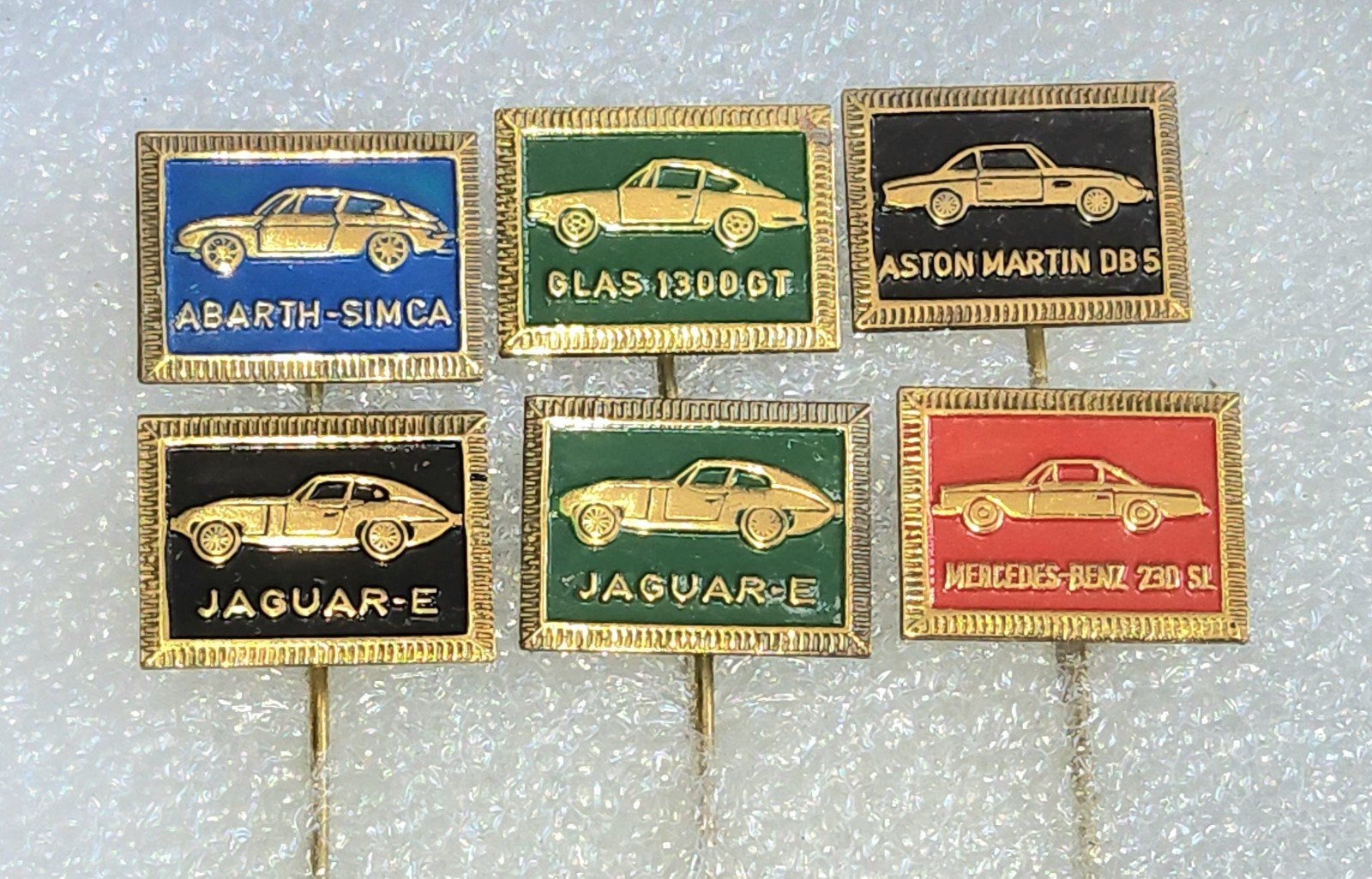 Set van 6 Vintage Auto Speldjes, Ophalen of Verzenden, Gebruikt, Transport, Speldje of Pin