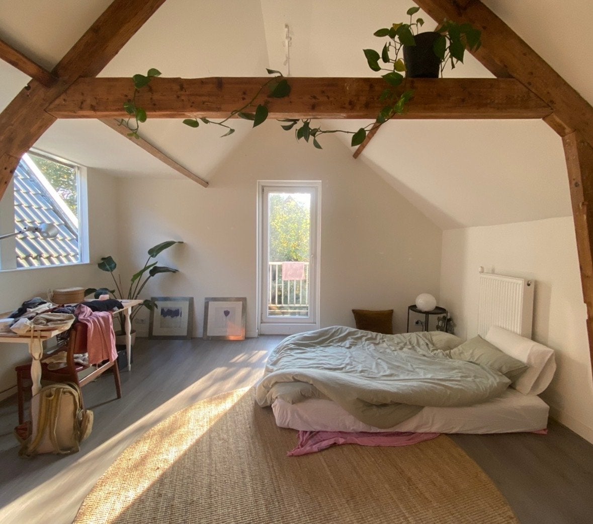 IKEA LOHALS Vloerkleed, rond, 230 cm, jute, Huis en Inrichting, Stoffering | Tapijten en Kleden, Ophalen, Beige, Rond, Zo goed als nieuw