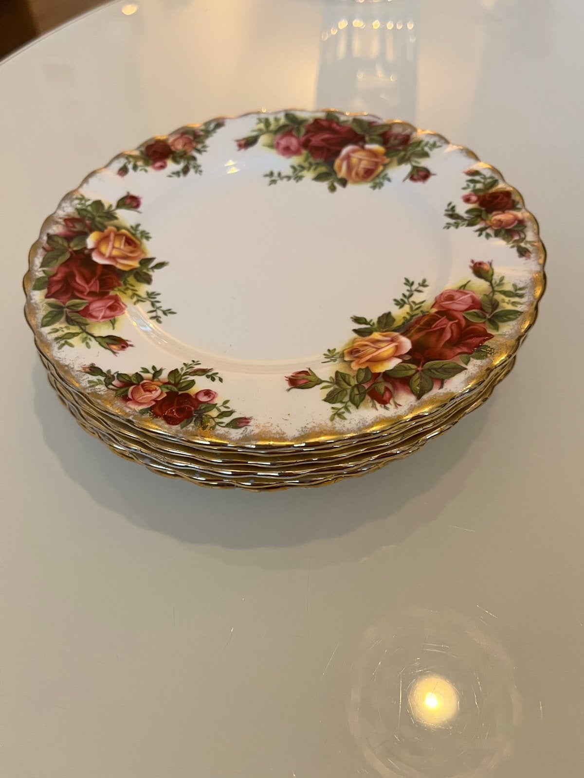 Set van 6 Royal Albert Old Country Roses gebaksbordjes, Ophalen of Verzenden