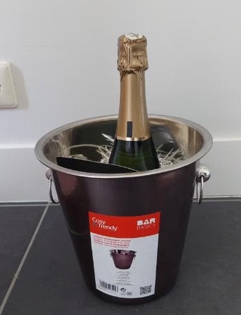 Champagne Koeler - wijnkoeler - flessenkoeler nieuw, Overige typen, Ophalen of Verzenden, Nieuw, Zilver