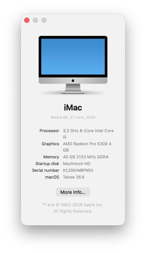 iMac 27" 2020 40Gb ram, 526 Gb SSD, Computers en Software, Apple Desktops, Ophalen, Gebruikt, 32 GB, SSD