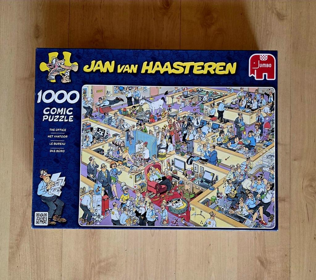 Jan van Haasteren puzzel: Het Kantoor, Hobby en Vrije tijd, Denksport en Puzzels, Ophalen of Verzenden, 500 t/m 1500 stukjes, Zo goed als nieuw