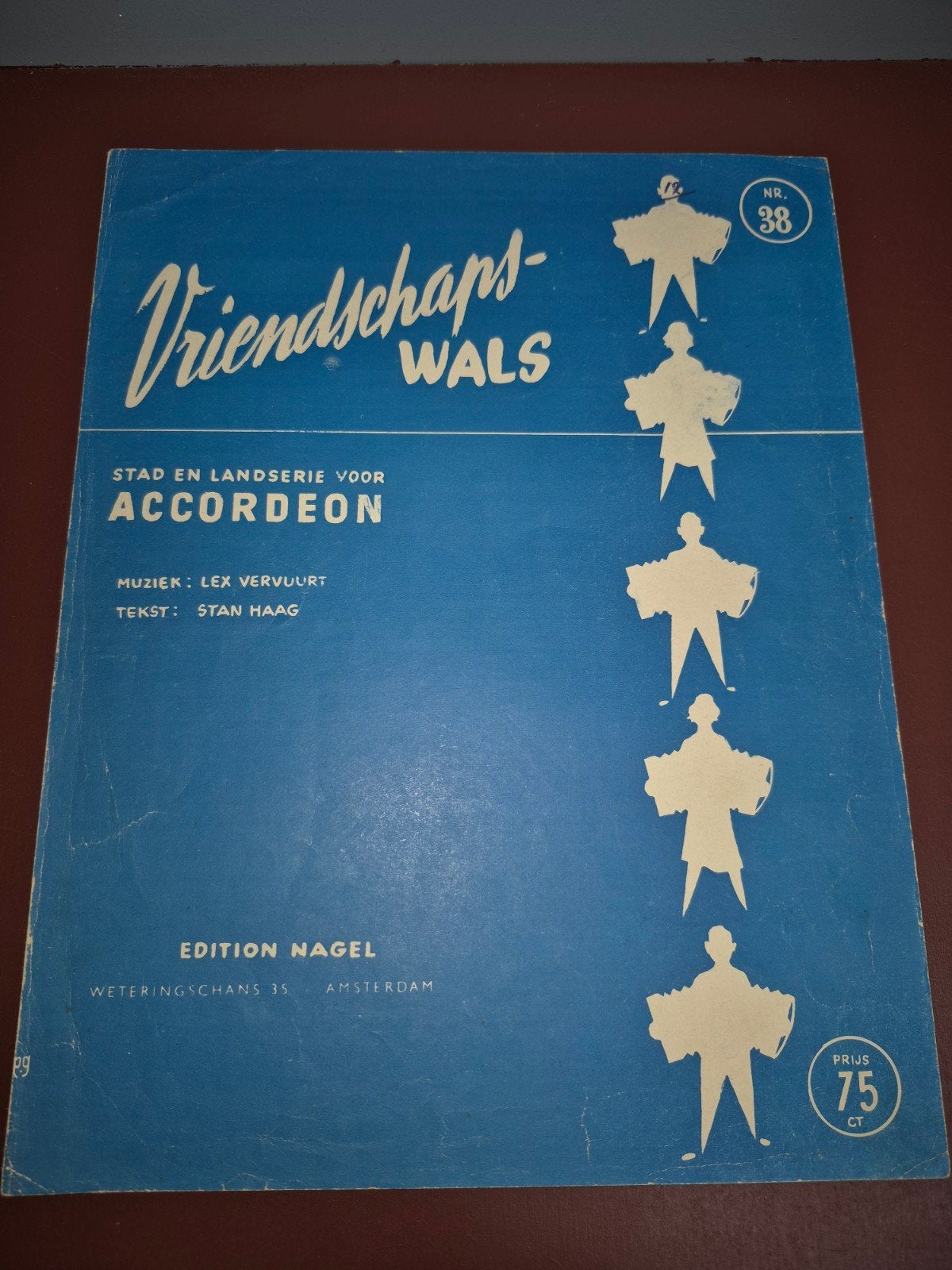 Vriendschaps-wals voor Accordeon - Lex Vervuurt / Stan Haag, Ophalen of Verzenden