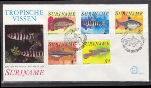Suriname 1978 - FDC E24a - Tropische vissen, Ophalen of Verzenden