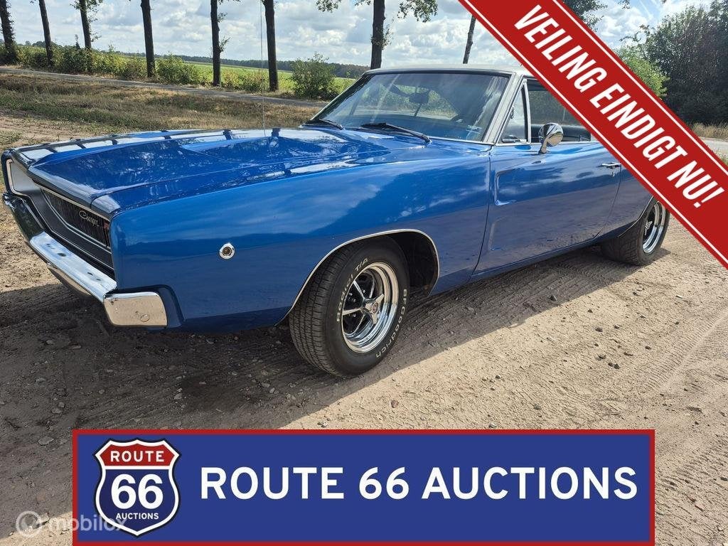 Dodge Charger R/T | 1968 | Route 66 Auctions, Auto's, Overige carrosserieën, Zwart, Bedrijf, Handgeschakeld