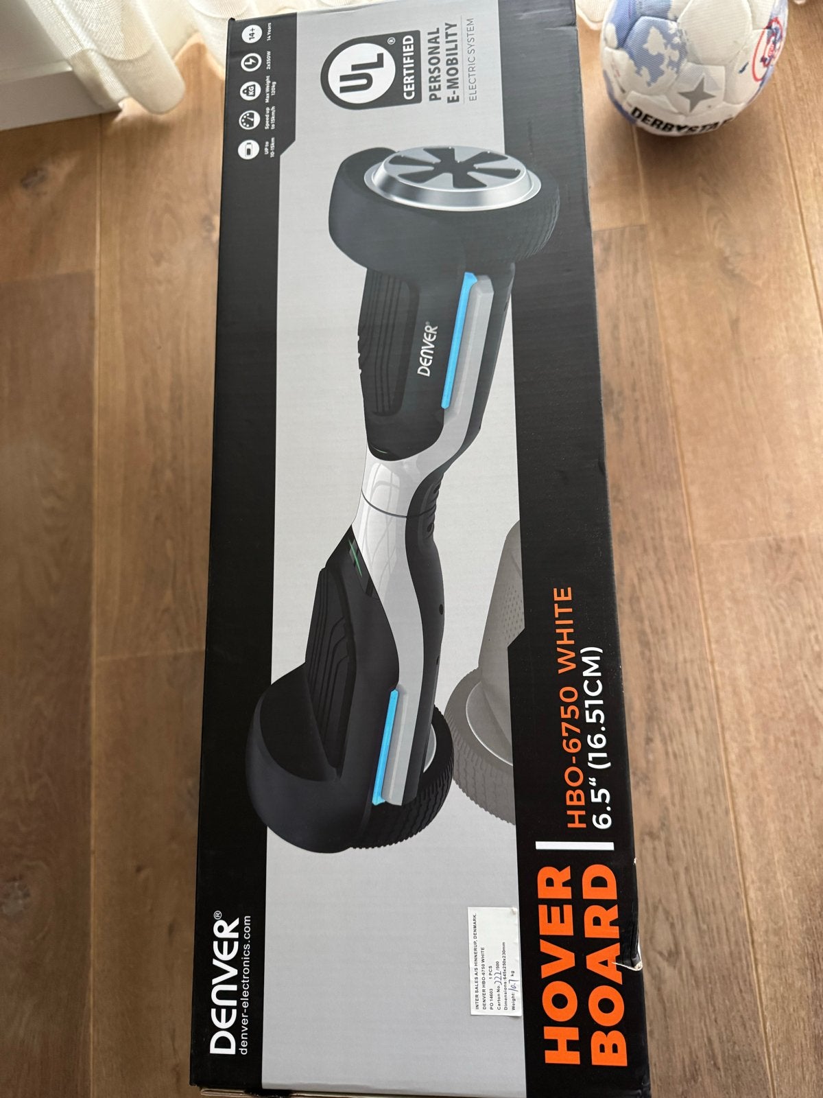 Denver HBO-6750 Hoverboard - Zwart/Wit, Ophalen, Gebruikt, Elektrische step (E-scooter)