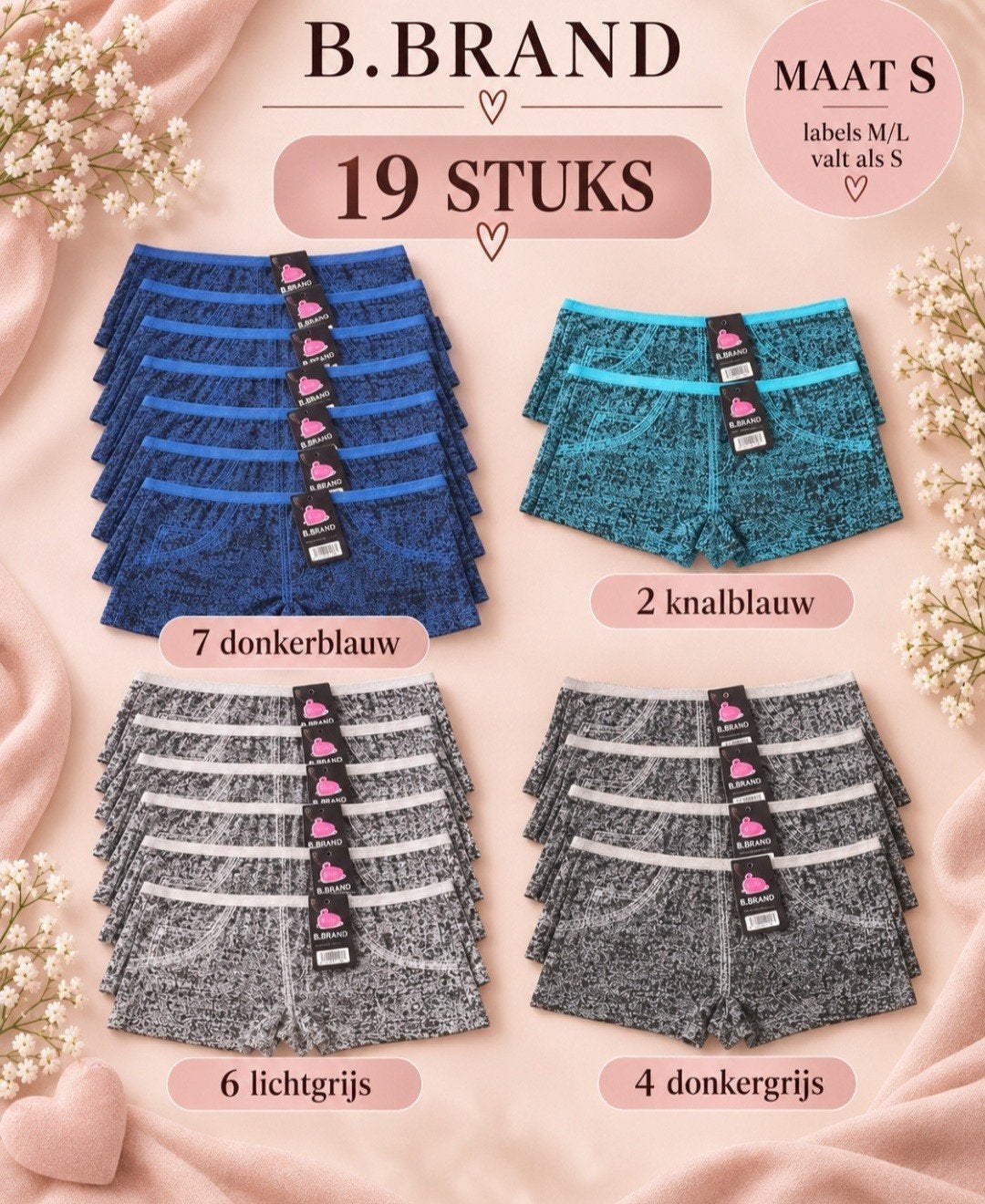 19 Nieuwe Damesslips - Ook per 6 te koop (€2,75) - Maat S, B.Brand, Ophalen of Verzenden, Overige kleuren, Slip