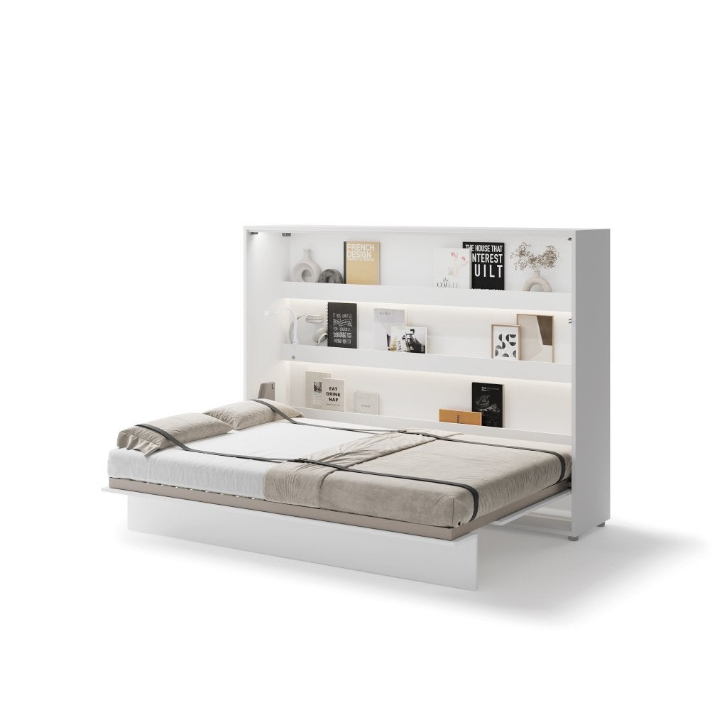 Concept opklapbed horizontaal - 140x200 - Wit hoogglans, Niet ingevuld, Niet ingevuld, Niet ingevuld