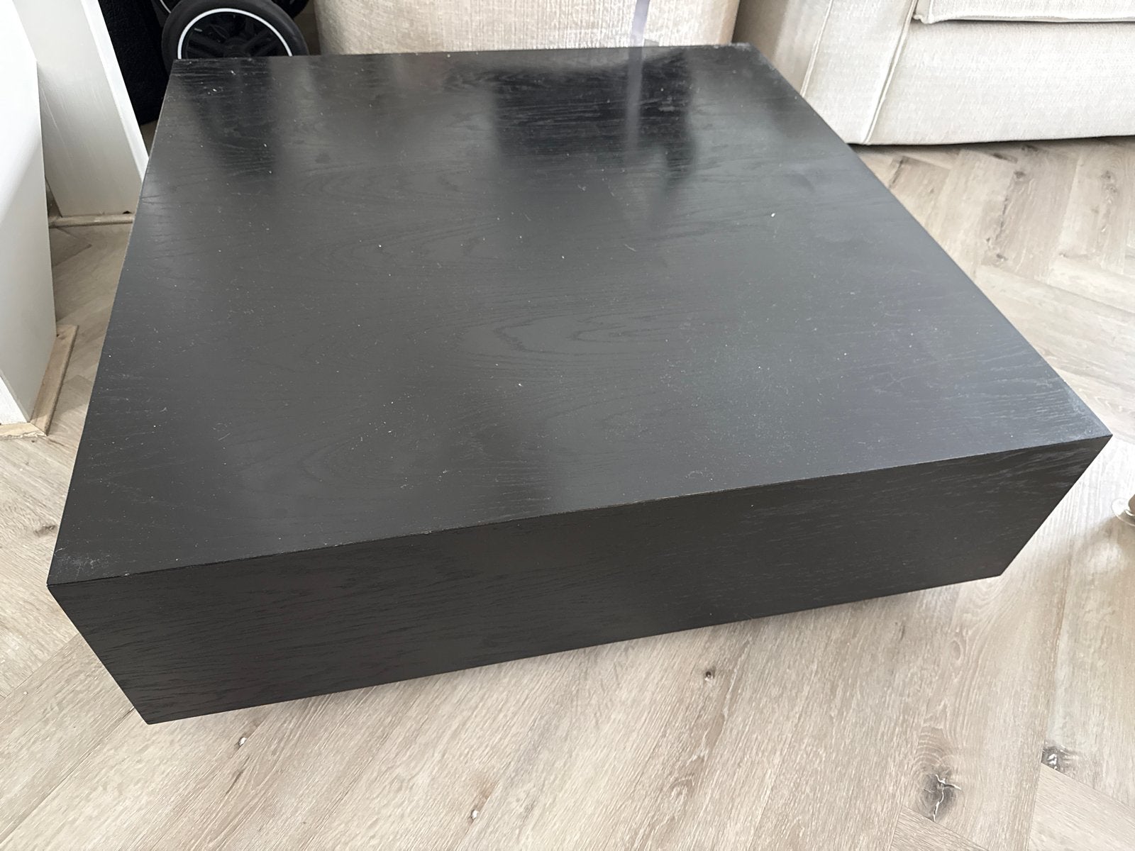 Zwarte salontafel 100cm  Zen lifestyle (black diamond), Huis en Inrichting, Tafels | Salontafels, Ophalen, Vierkant, 50 tot 100 cm