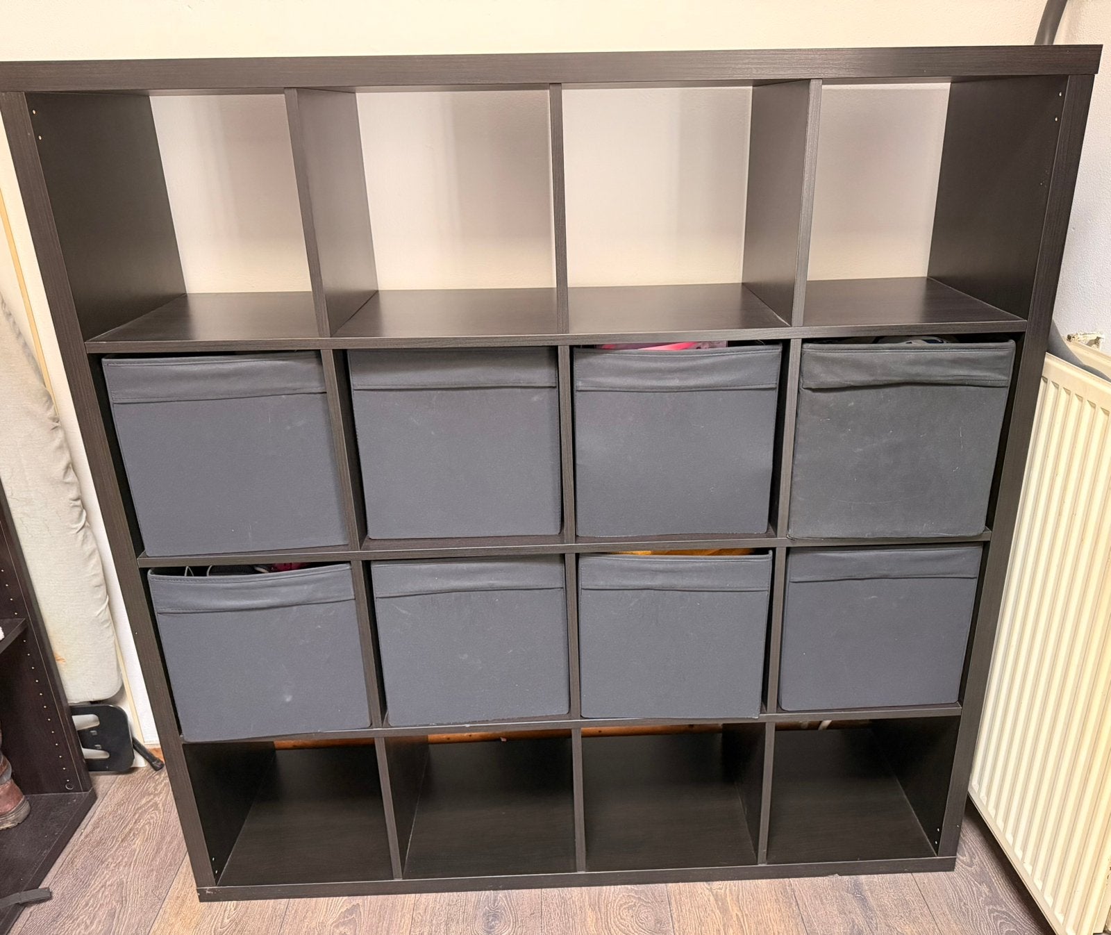 Ikea kallax vakkenkast zwart, Huis en Inrichting, Ophalen, Gebruikt, Hout, Cd's