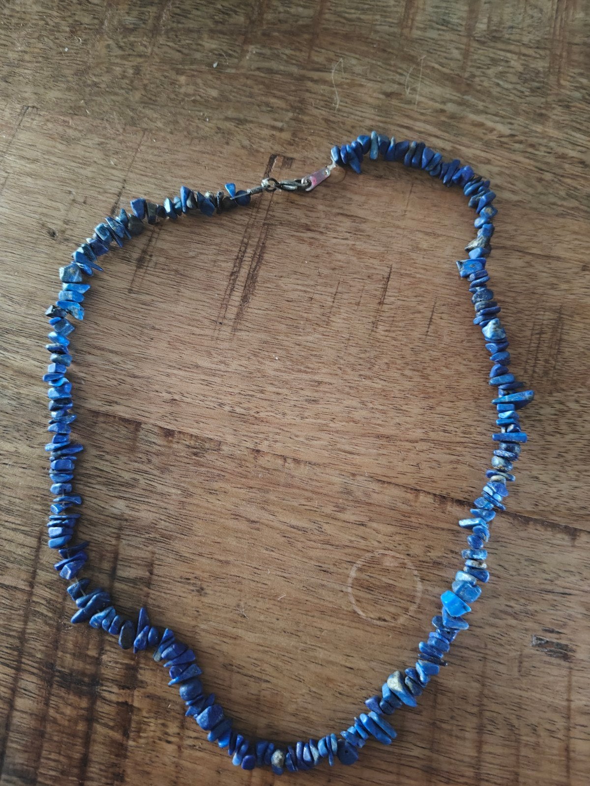 Prachtige Lapis Lazuli Chip Ketting - Blauw, Blauw, Ophalen of Verzenden, Zo goed als nieuw, Steen of Mineraal