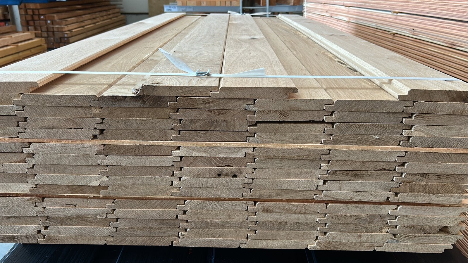 Eiken KD shiplap 20x130wb visbek dakbeschot halfhout rustiek, Ophalen, Nieuw, 250 cm of meer, Planken