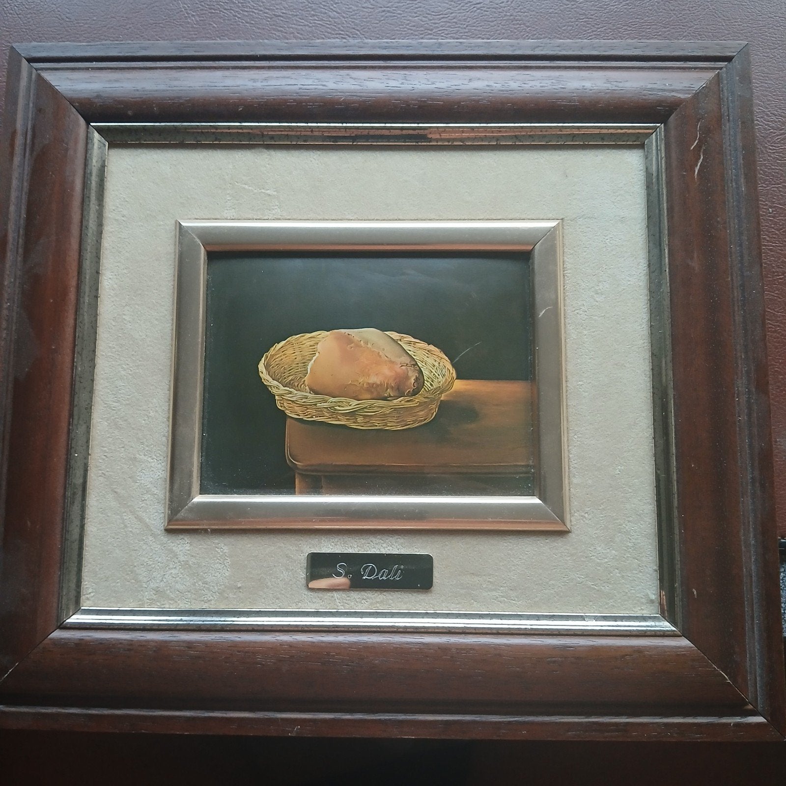 Stilleven met brood in mand, gesigneerd S. Dali, Ophalen of Verzenden