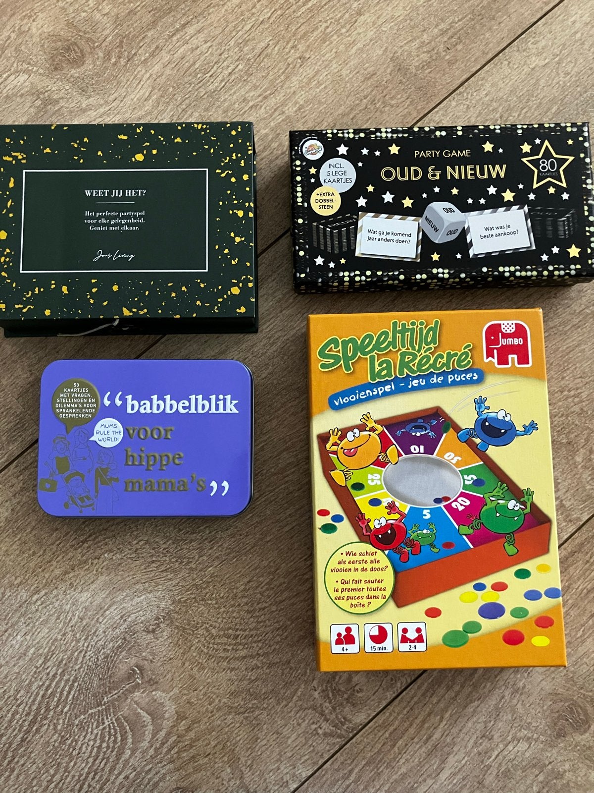 Diverse Gezelschapsspellen: Party, Vlooienspel, Babbelblik, Een of twee spelers, Ophalen, Nieuw