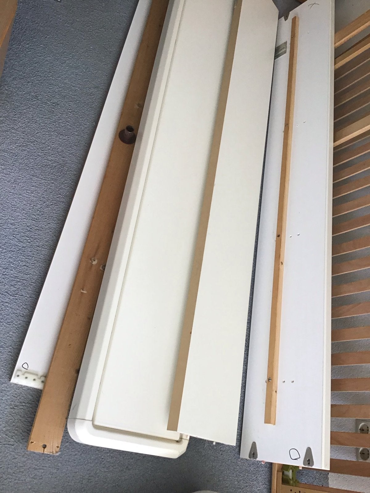 MOSER ledikantdelen 2-persoons bed 180x200 cm, Ophalen, Gebruikt, Wit, Tweepersoons