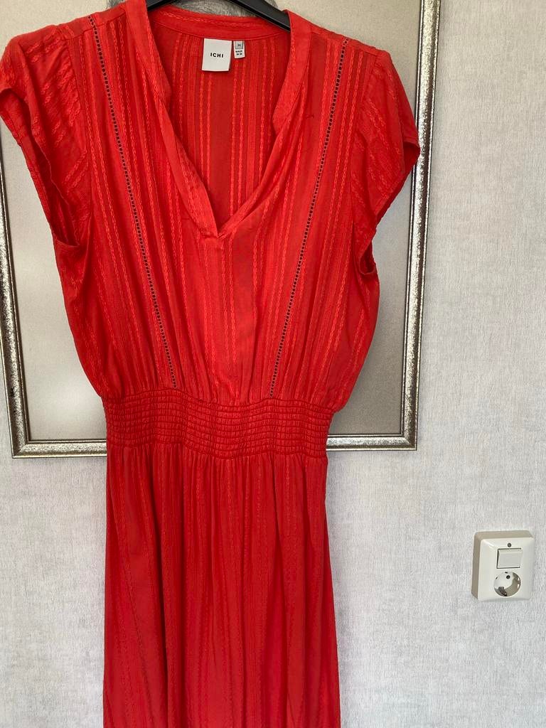 Zalm Oranje Jurk Maat 34/36 - 100% Viscose, Kleding | Dames, Jurken, Ophalen of Verzenden, Gedragen, Maat 34 (XS) of kleiner, Oranje