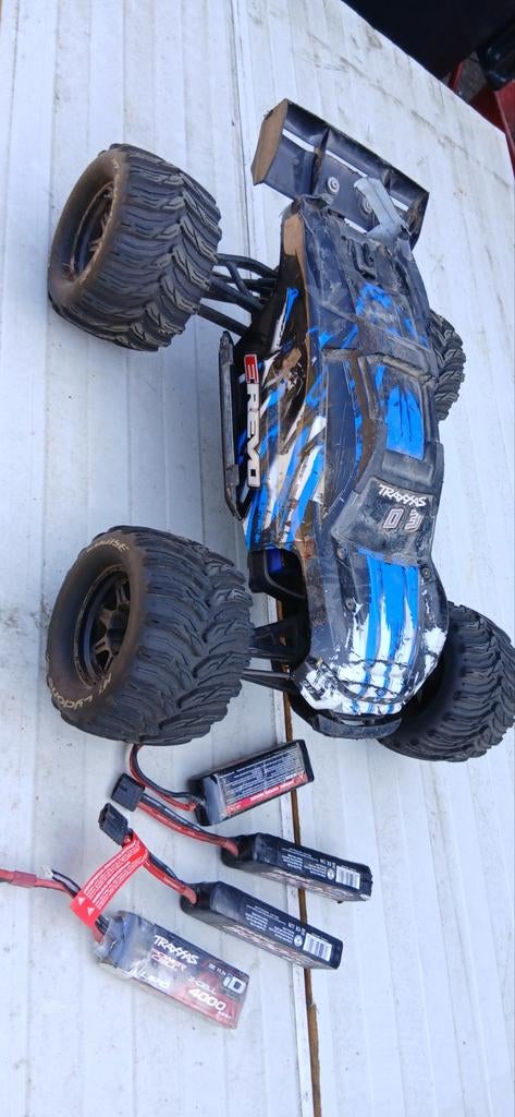 Traxxas E-Revo 4x4 6S Lipo - Controller defect, met extra's, Elektro, Gebruikt, Auto offroad, Ophalen of Verzenden