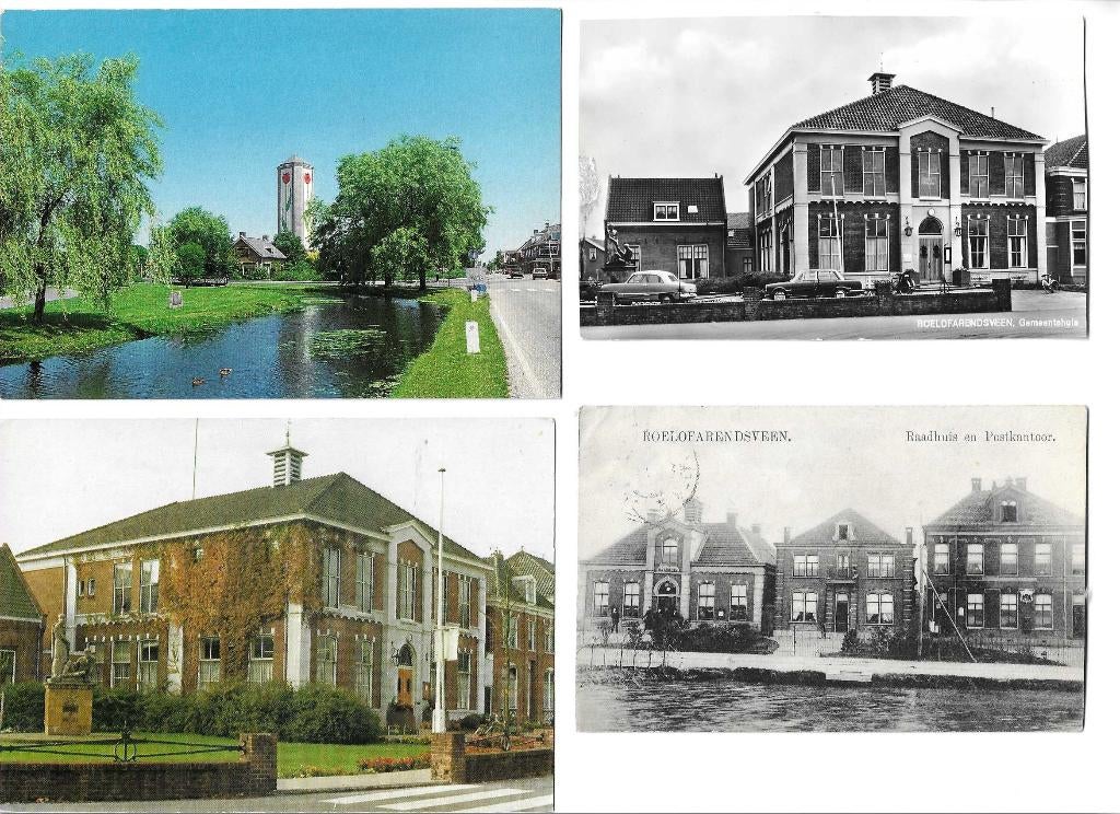 roelofarendsveen 4x ook apart  watertoren tulp  postkantoor, Verzamelen, Ansichtkaarten | Nederland, Verzenden, Voor 1920, Gelopen