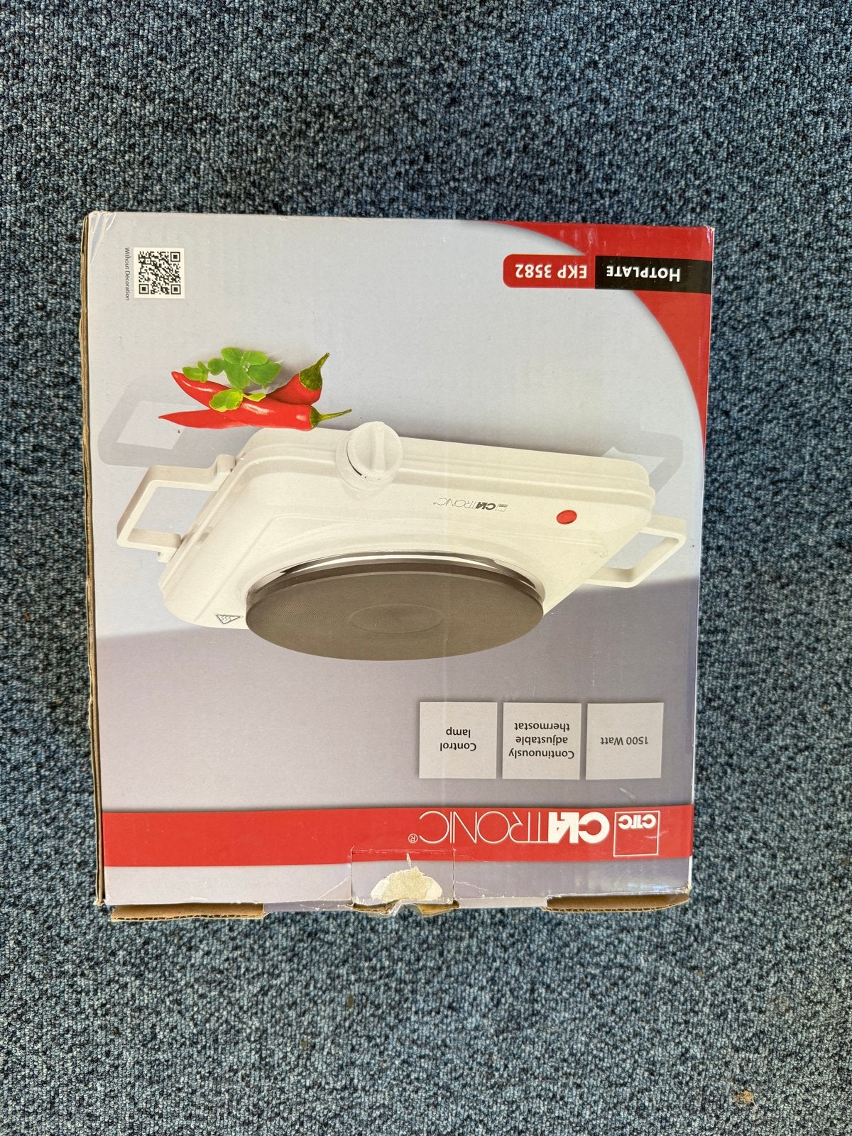 Clatronic EKP 3582 Kookplaat - 1500W, Witgoed en Apparatuur, Kookplaten, Ophalen, Nieuw, 3 kookzones of minder, Vrijstaand