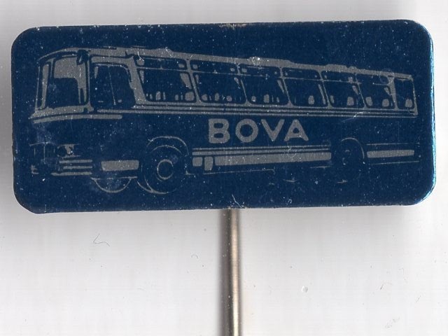 BOVA blik bussen speldje ( X_123), Verzamelen, Speldjes, Pins en Buttons, Ophalen of Verzenden, Zo goed als nieuw, Transport, Speldje of Pin