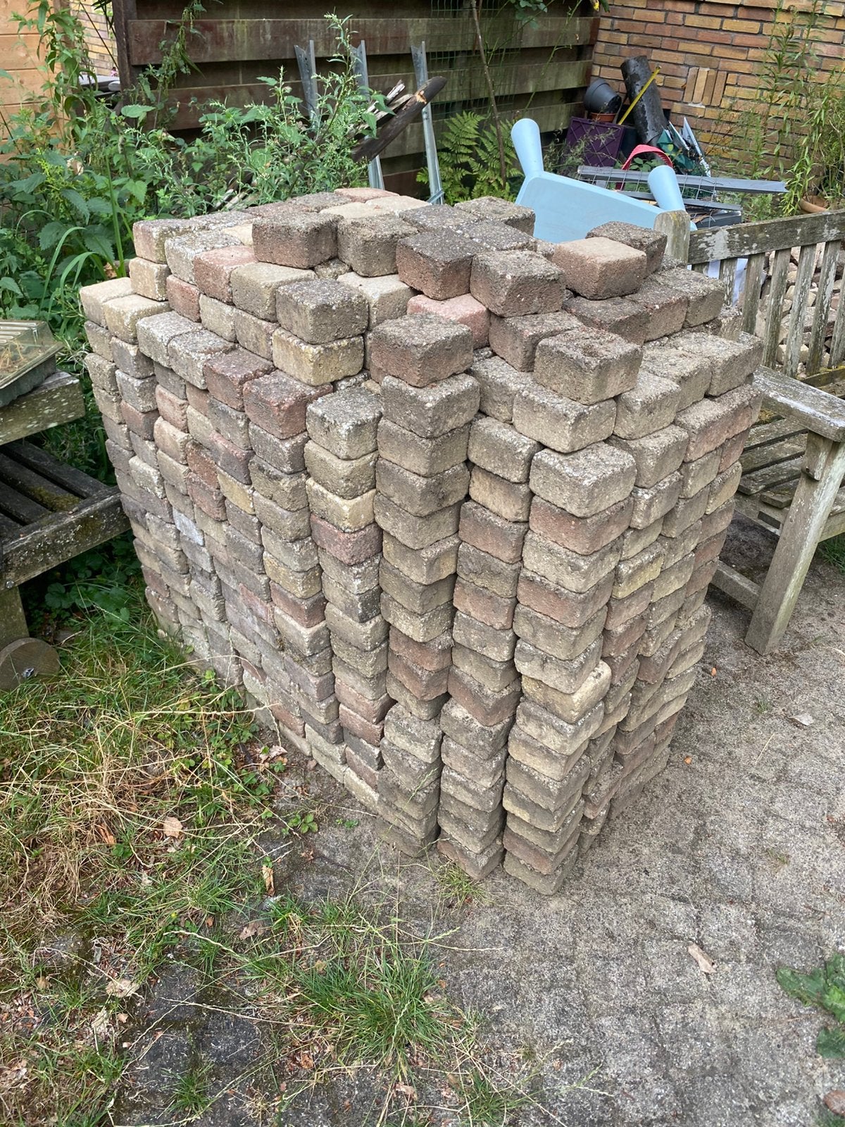 Stenen/tegels 10x10x6 en 15x15x6, Tuin en Terras, Ophalen, Zo goed als nieuw, Beton, Terrastegels