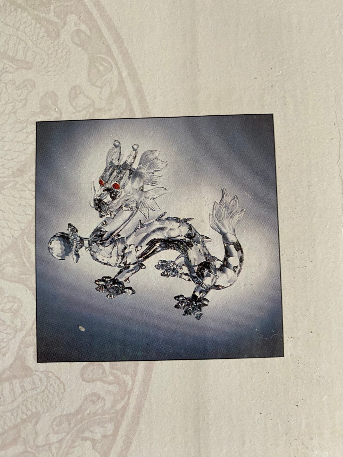 Swarovski SCS Kristallen Draak Figuur met Rode Ogen, Ophalen of Verzenden, Zo goed als nieuw, Figuurtje