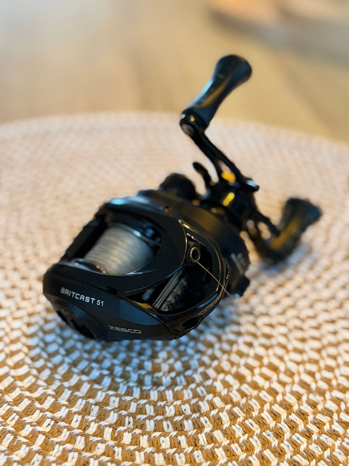 Britcast 51 Zebco Baitcaster Reel - Zo goed als nieuw, Ophalen of Verzenden, Zo goed als nieuw, Molen
