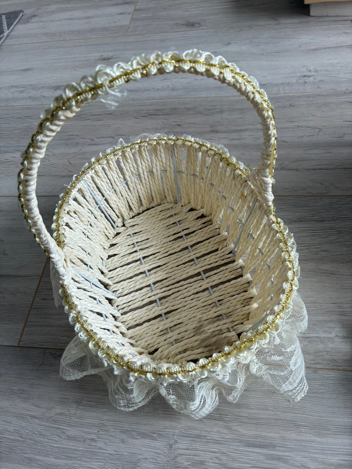 Mandje bloemen bruidsmeisje, Ophalen of Verzenden, Zo goed als nieuw, Accessoires