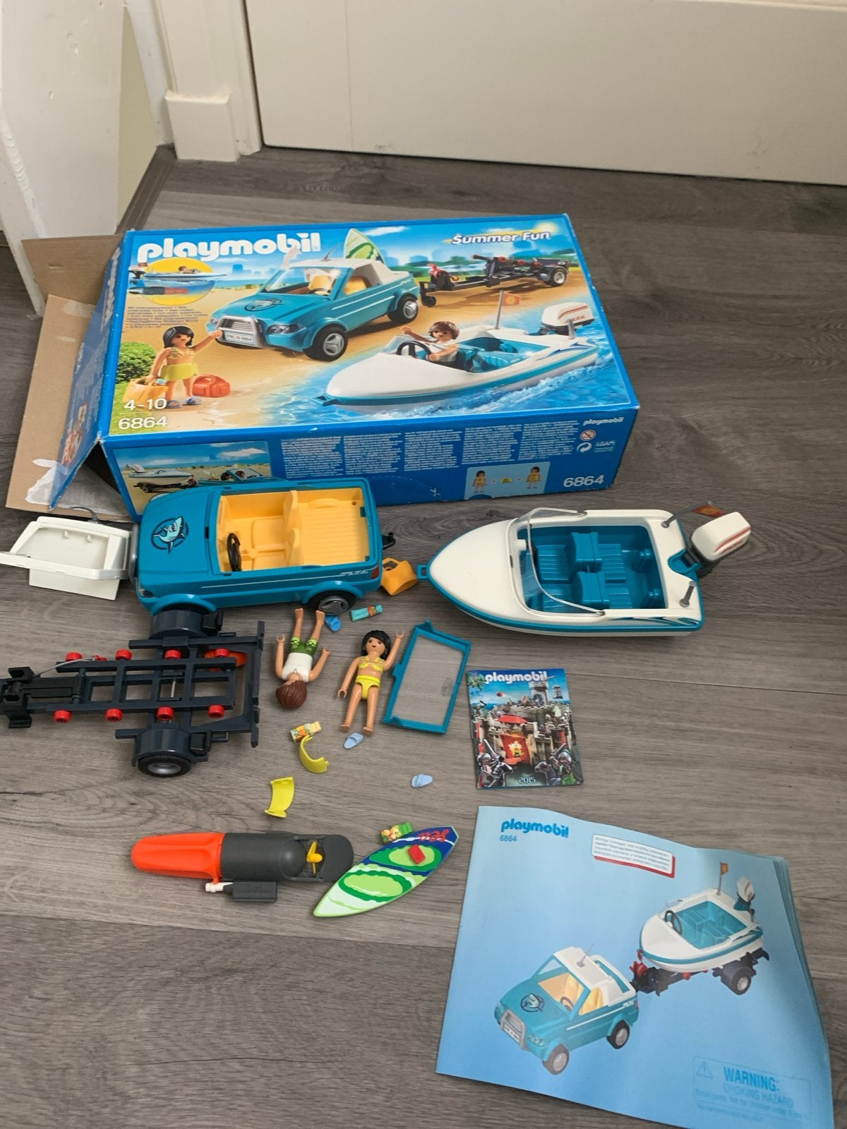 Playmobil Summer Fun 6864 Auto met boot en trailer, Kinderen en Baby's, Speelgoed | Playmobil, Ophalen of Verzenden, Gebruikt