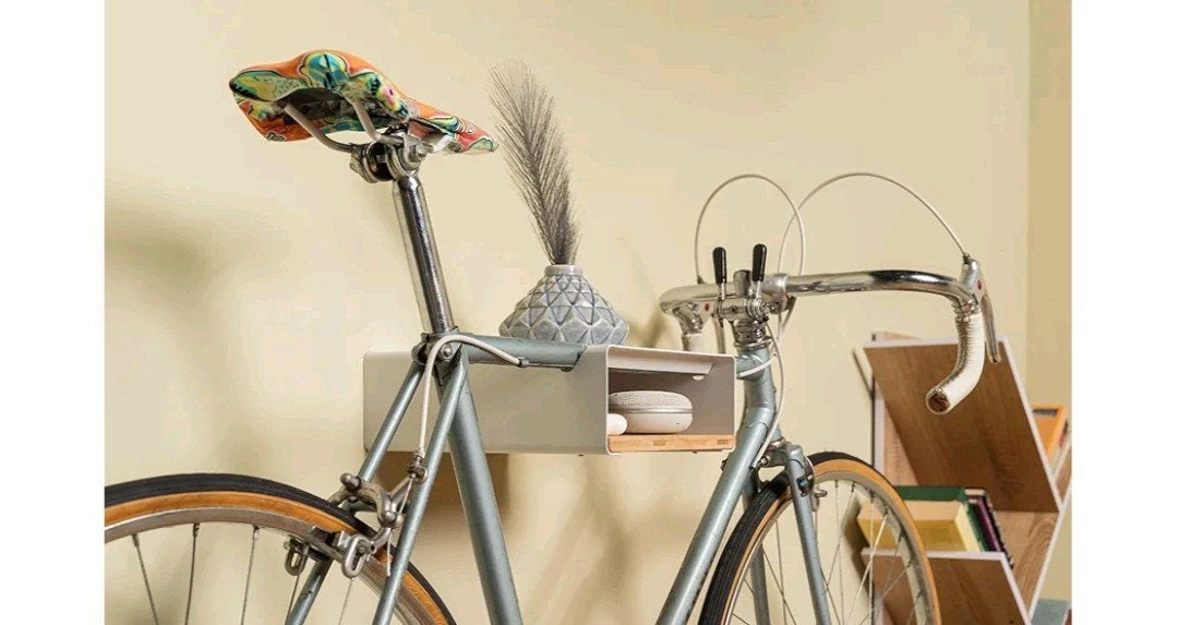 Pedl Fiets Wandbeugel met Bamboe Plank - Wit, Fietsen en Brommers, Ophalen of Verzenden
