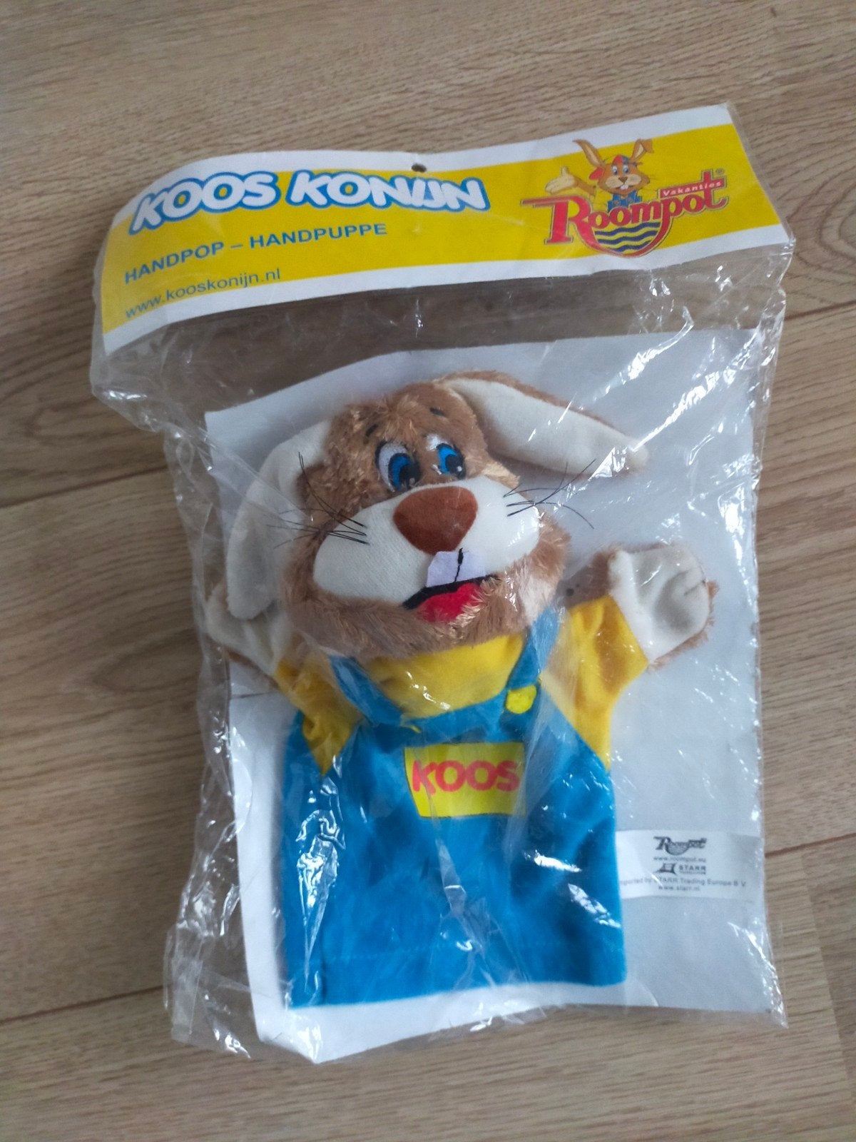Nieuw! Leuke Koos Konijn Roompot handpop!, Overige merken, Overige karakters, Ophalen of Verzenden, Klein (minder dan 20 cm)