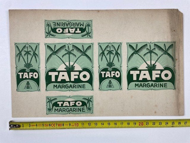 2 oude verpakkingen voor TAFO margarine van NPF jaren 1920, Antiek, Antiek, Antiek, Gebruikt