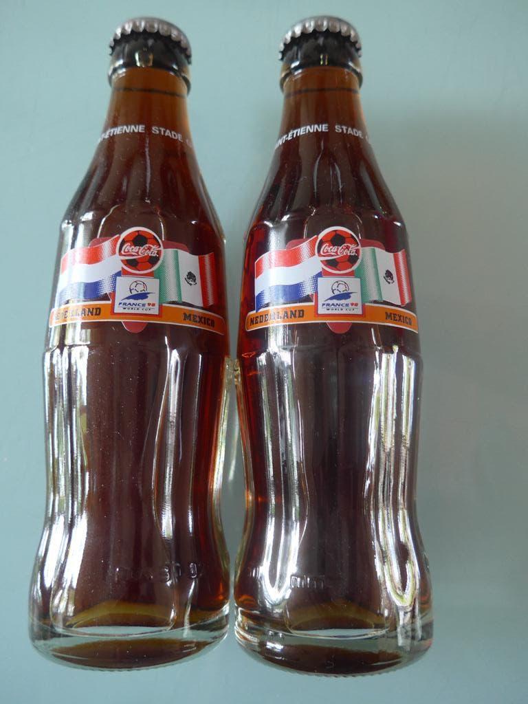2x Coca Cola flesjes WK 1998. Ned - Mex, Verzamelen, Ophalen of Verzenden, Nieuw, Overige typen