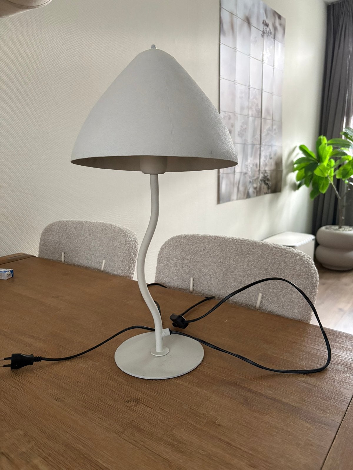 Light & Living tafellamp ELIMO mat creme, Ophalen, Wit, Zo goed als nieuw, Metaal