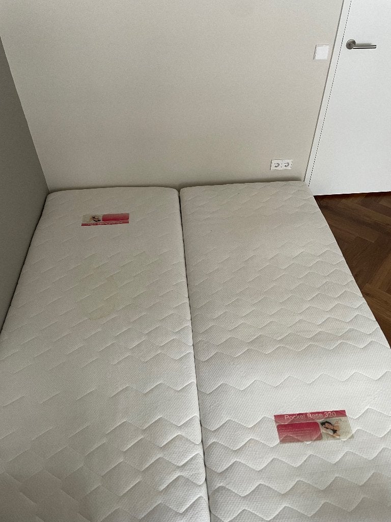 2x Pocketveringmatras 90x210cm (180x210), Ophalen, Gebruikt, 210 cm, Tweepersoons